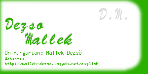 dezso mallek business card